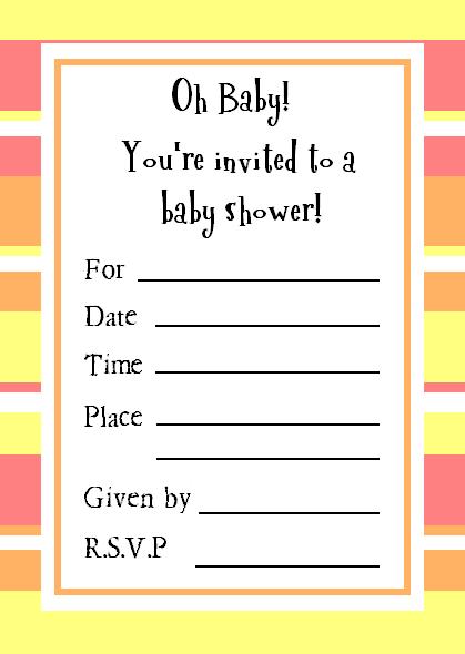 Free Printable Baby Shower Invitation