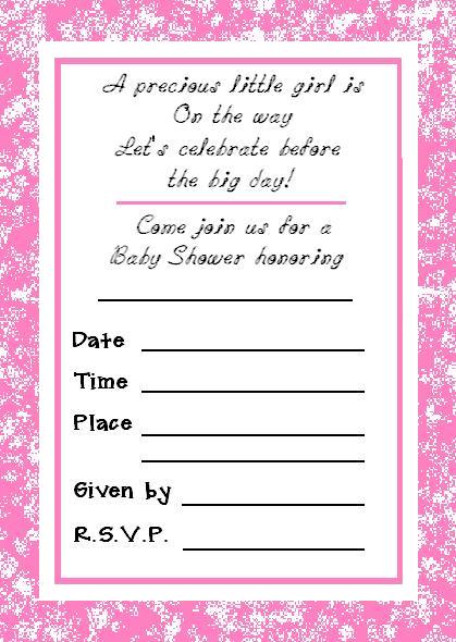 Free Printable Baby Girl Shower Invitations