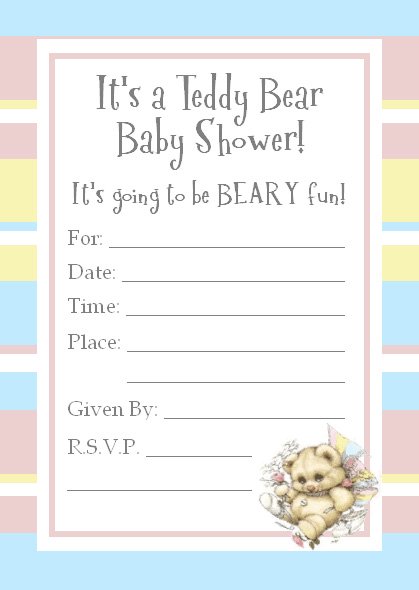 teddy bear invitations