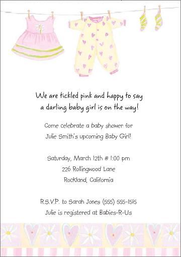 Sample Baby Shower Invitation