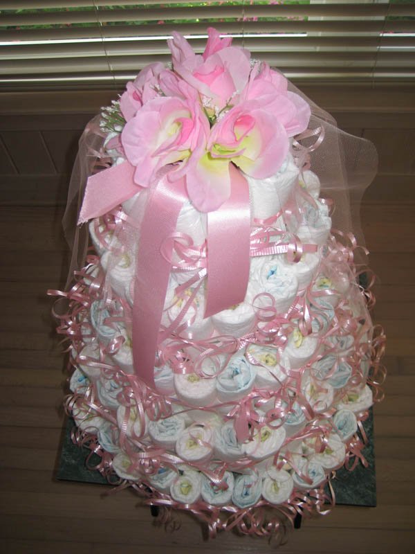 five tier diaper cake