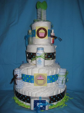 polka dot diaper cake