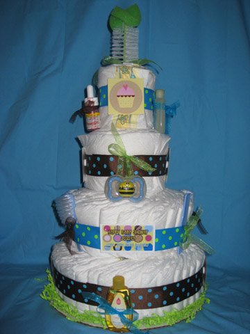 Polka Dot Diaper Cake