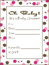 polka dot baby shower invitation