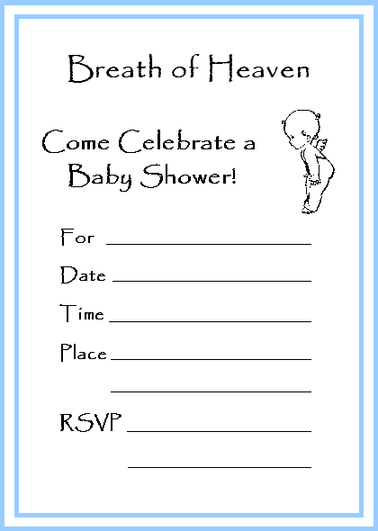 angel printable baby shower invitation