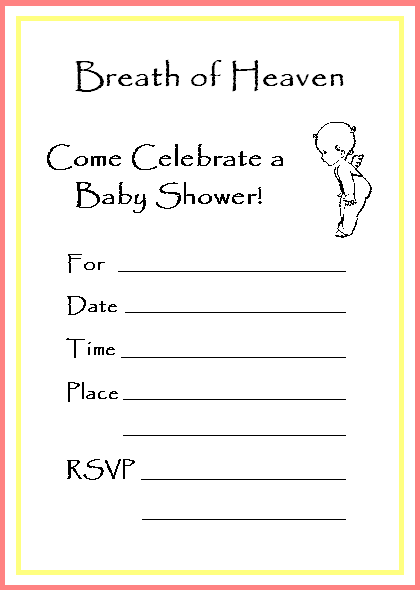 Printable Angel Baby Shower Invitations