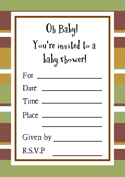 Sample baby shower invitations