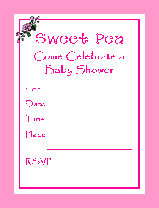 sweet pea baby shower invitation