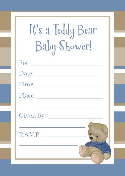 teddy bear invitations