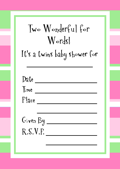 twins baby shower invitation